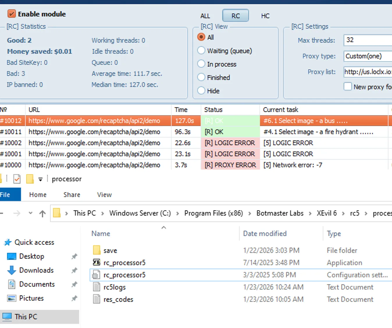 Fig 15. XEvils rc_processor5 module
