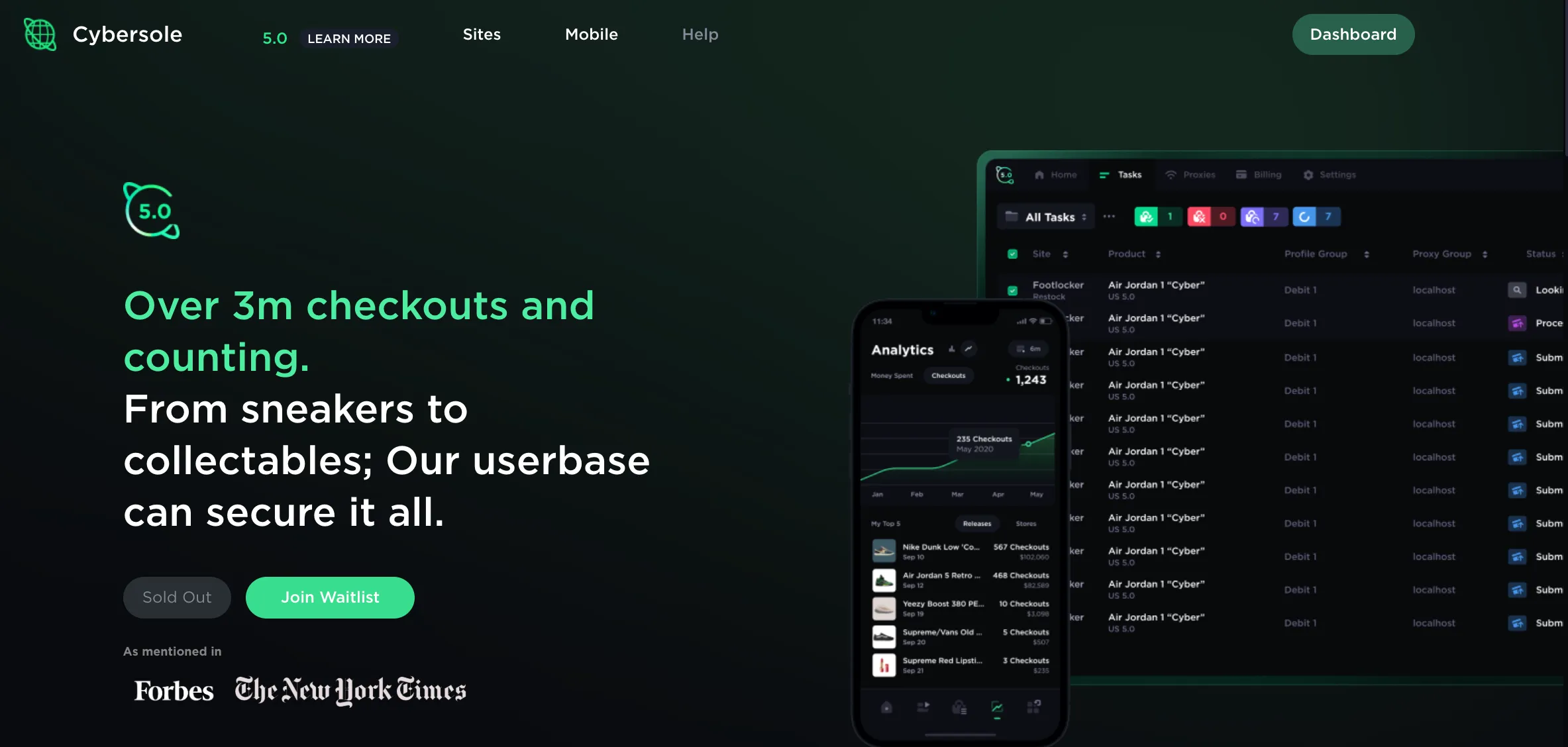 Figure 31: cybersole.io homepage at time of analysis.
